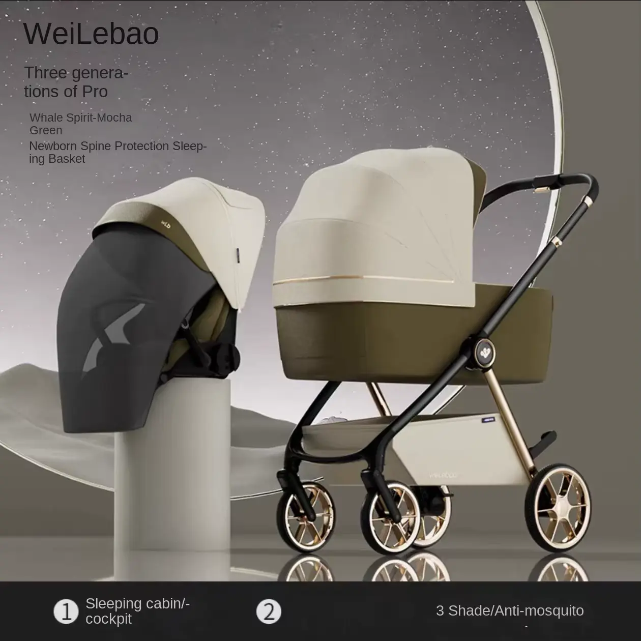 Wholesale Travel System Stroller-foldable Aluminum Alloy Frame Wheels 0-3 Years Stroller - HONYON