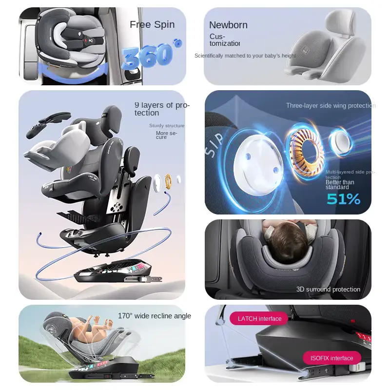 Wholesale Seat 0-12 Years Portable Car Safety Adjustable Reclining Infant product image 3 - HONYON