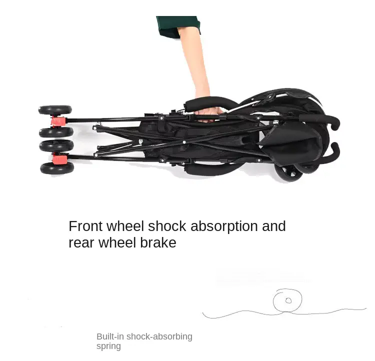 Wholesale Cartoon Stroller Wheel Stainless Steel Frame Light Foldable Shock product image 3 - HONYON