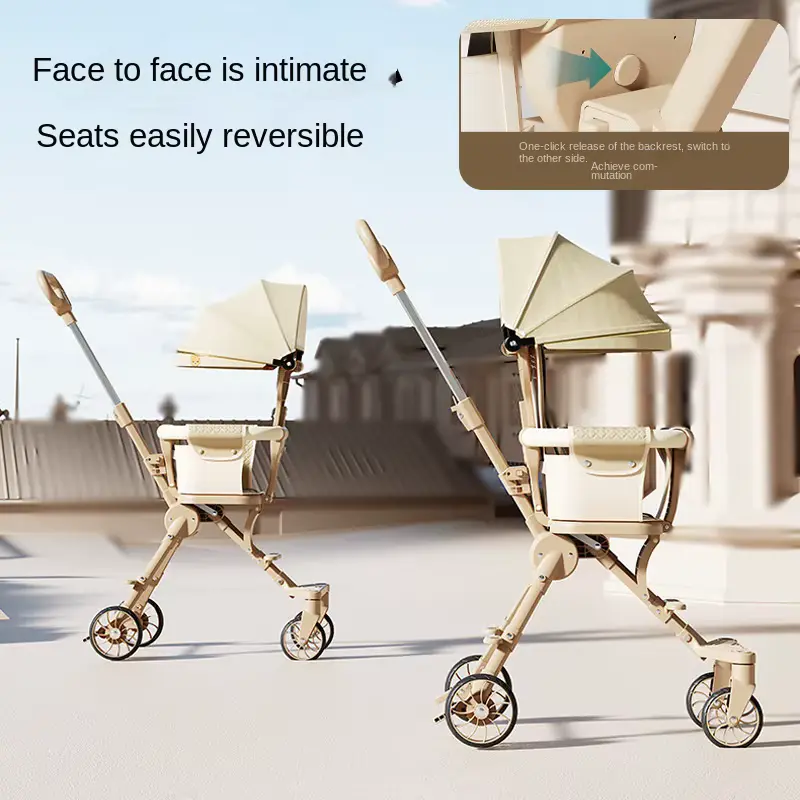 Wholesale Stroller Sliding Foldable One-button Aluminum Alloy Year Lightweight Four-wheel product image 3 - HONYON