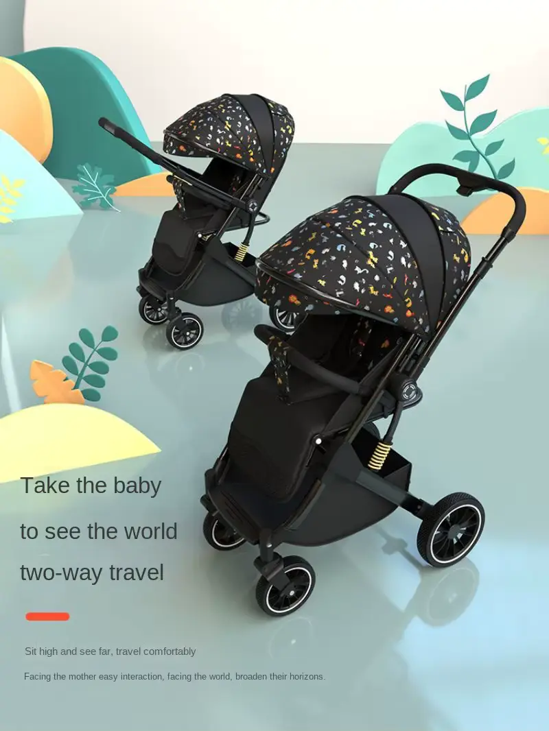 Wholesale Stroller High Landscape Can Sit Lie Light Folding Shock-absorbing product image 3 - HONYON