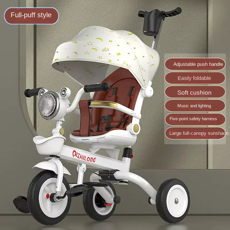 Wholesale Stroller Stock Tricycle Wheel Metal Multi-function Folding Infant product image 3 - HONYON
