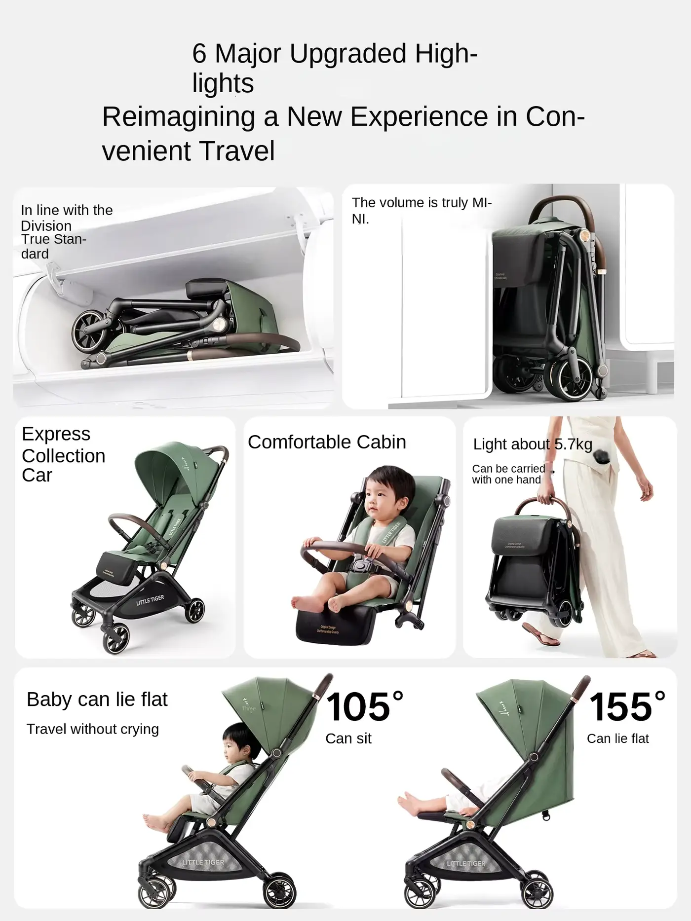Wholesale Stroller Seat Lightweight Reclining One-hand Fold Airline Approved Portable product image 3 - HONYON