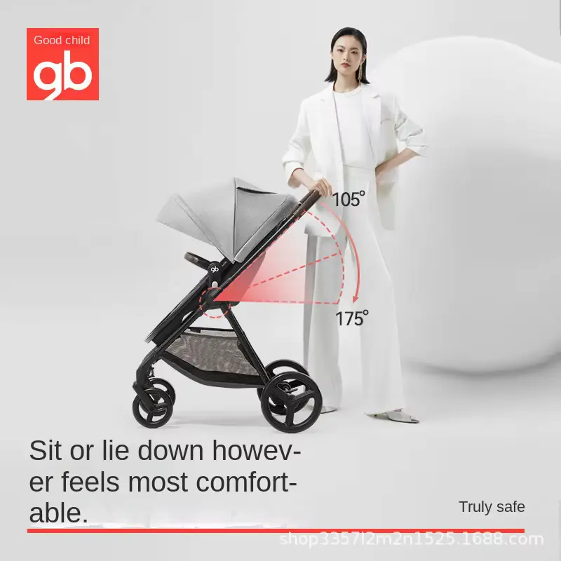 Wholesale Stroller Lightweight Shock Absorption Newborn Can Sit Lie Umbrella product image 3 - HONYON