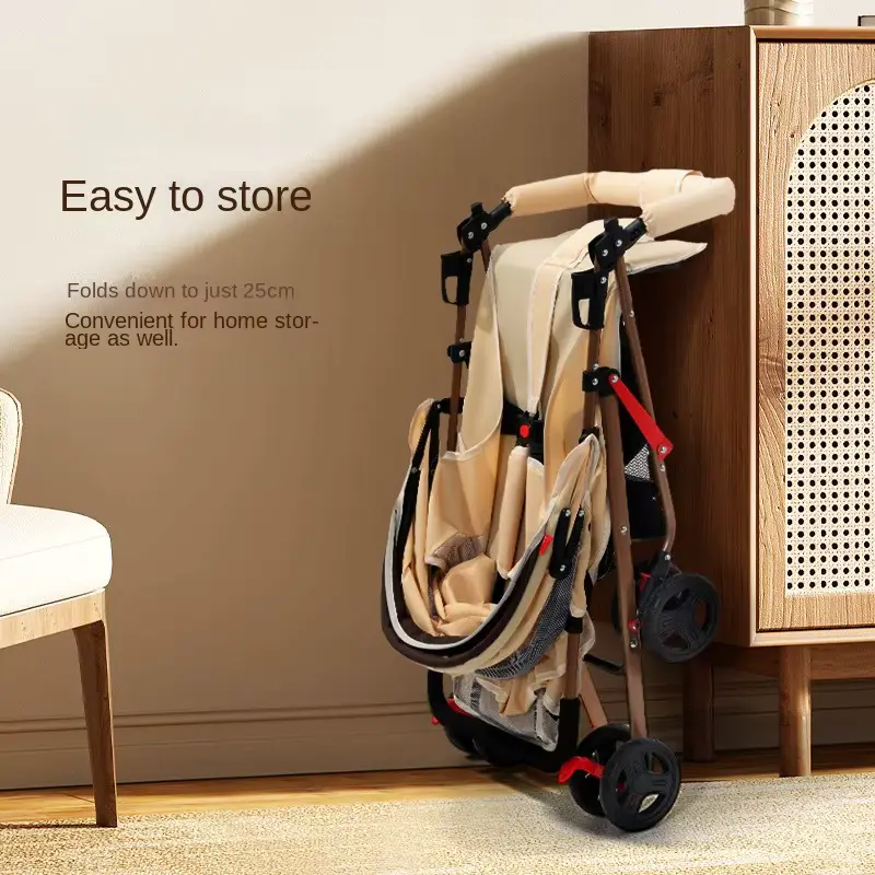 Wholesale Stroller Lightweight Foldable 4-wheel Stainless Steel Frame Reclining product image 3 - HONYON