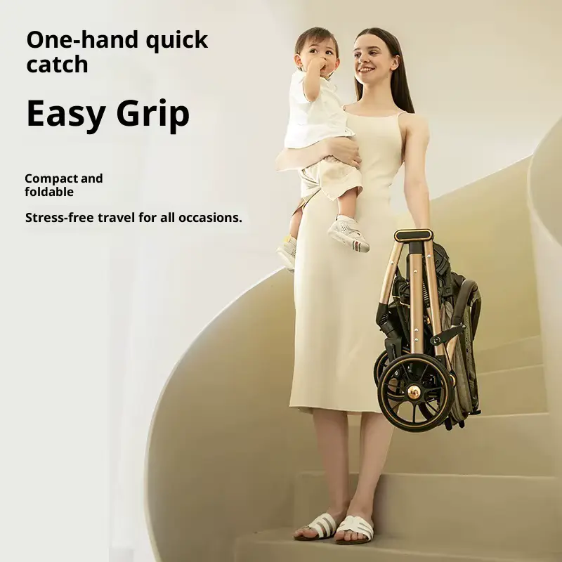 Wholesale Stroller Ridge Protection Two-way Neonatal 4-wheel Linen Foldable product image 3 - HONYON