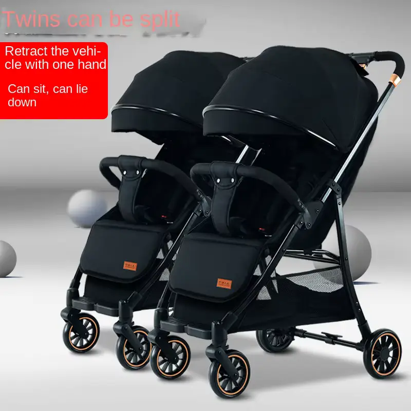Wholesale Stroller Twin Stainless Steel Frame Lightweight Foldable One-button Folding - HONYON