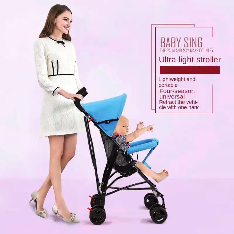 Wholesale Stroller Lightweight Foldable Wheel Stainless Steel Portable Reclining Umbrella - HONYON