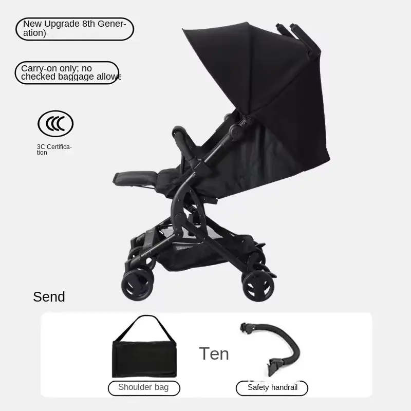 Wholesale Stroller Upgraded 8th Gen Airplane Carry-on One-hand Fold Reclining product image 3 - HONYON
