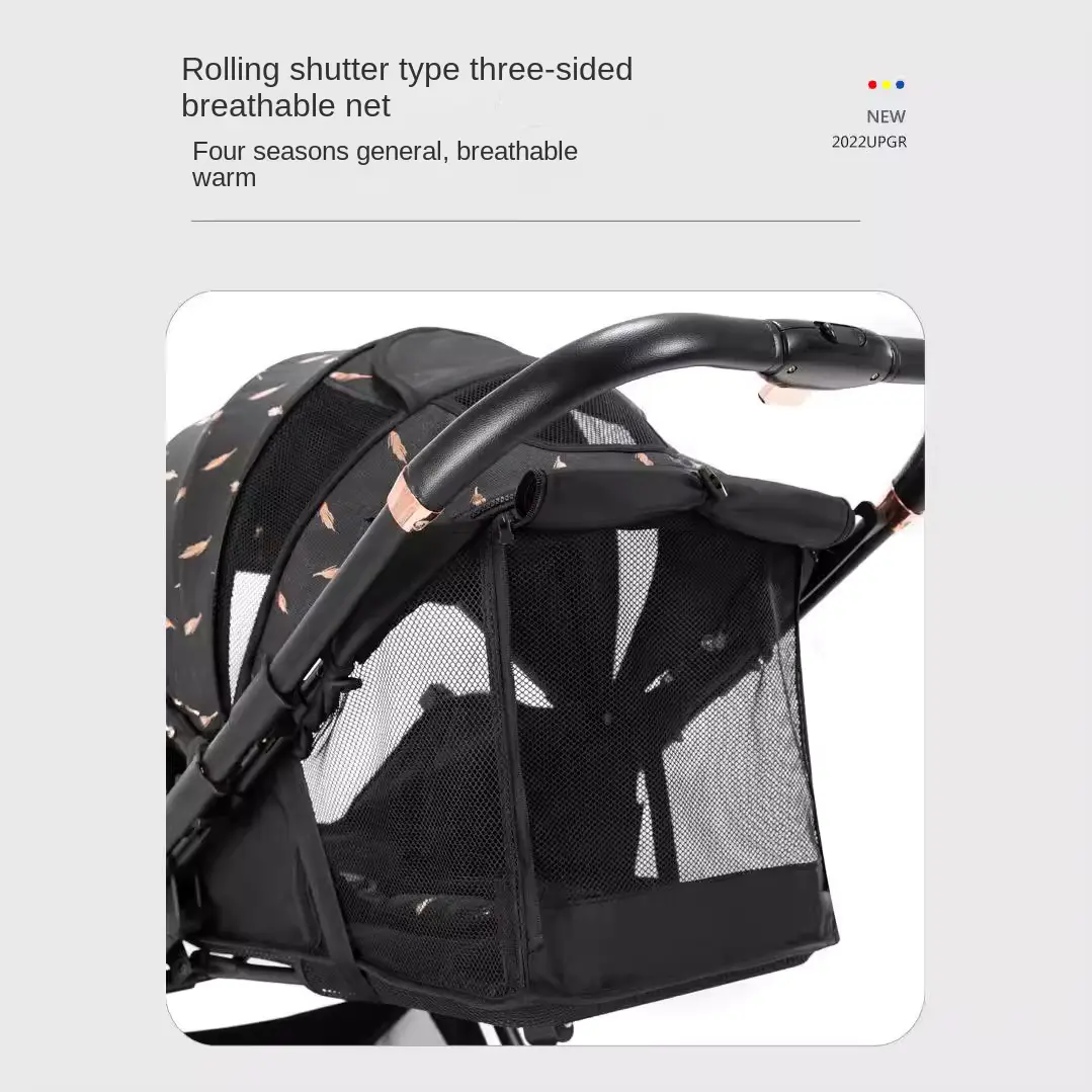 Wholesale Stroller High-quality Luxury Lightweight Pocket Reversible Bidirectional product image 3 - HONYON