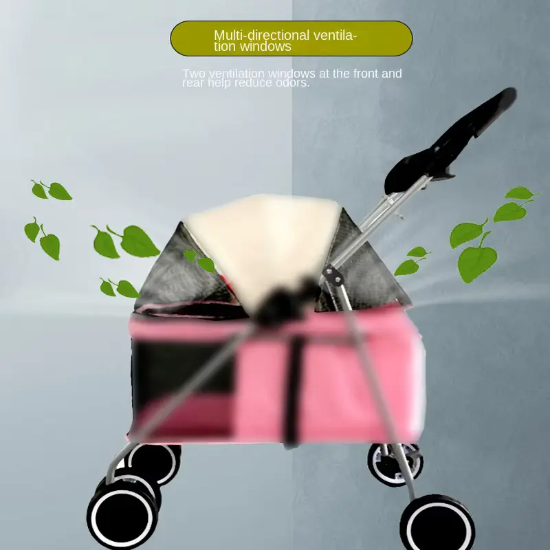 Wholesale Cat Stroller OEM Airline Approved Foldable Portable Travel product image 3 - HONYON