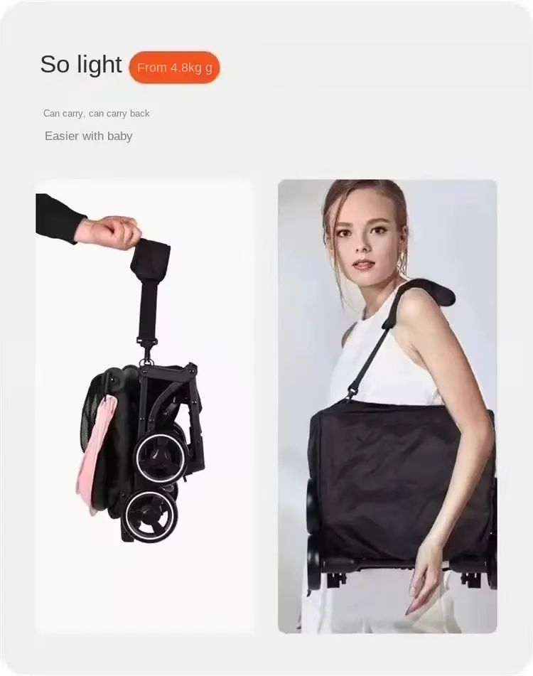 Wholesale Stroller Portable Airplane Carry-on Reclining Design One-click Fold Lightweight product image 3 - HONYON
