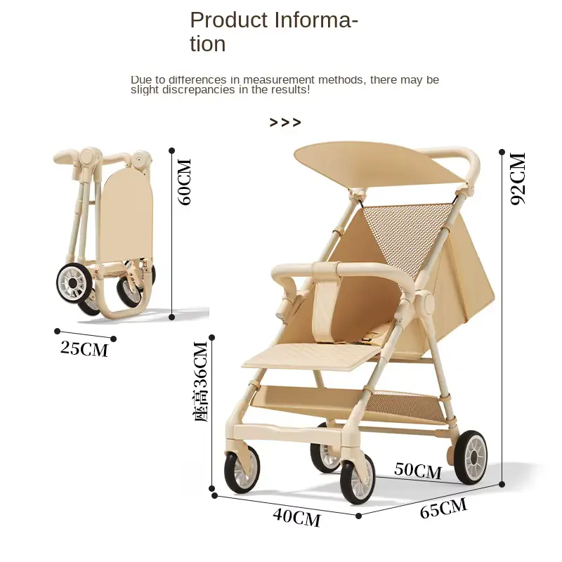 Wholesale Stroller Ultra-light Portable Foldable Pocket Stainless Steel Frame Oxford product image 3 - HONYON