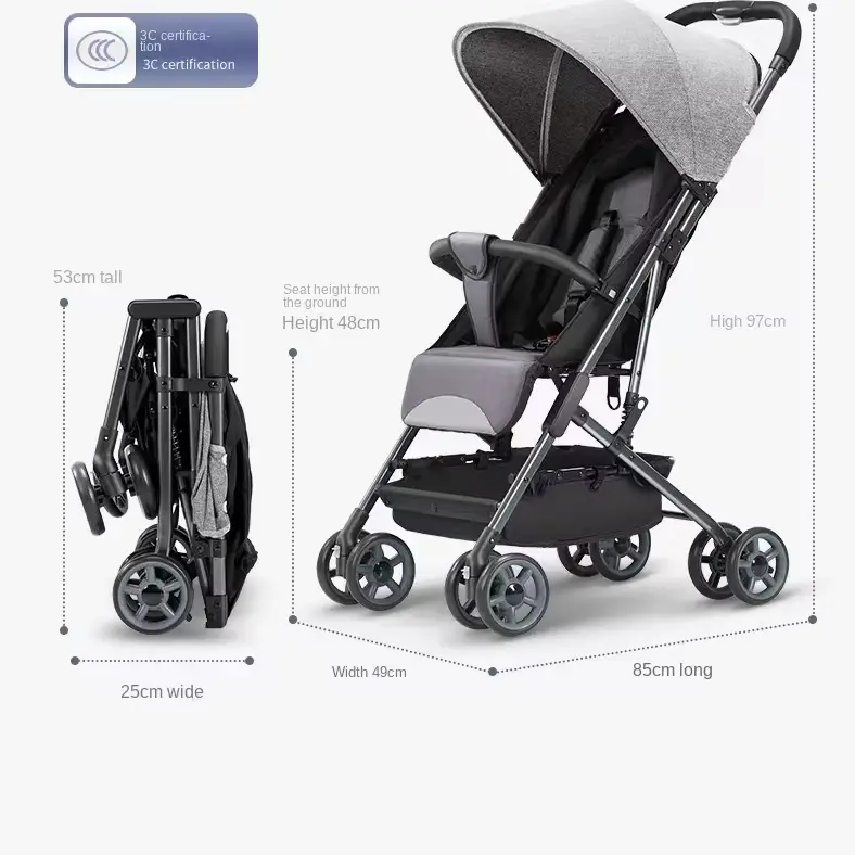 Wholesale Stroller Lightweight Portable Travel Systems One-click Fold 34cm Wide - HONYON