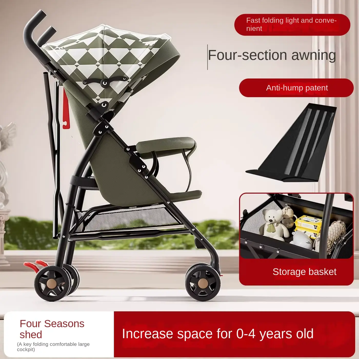Wholesale Stroller Seat Lightweight Foldable Simple Umbrella Reclining Travel - HONYON